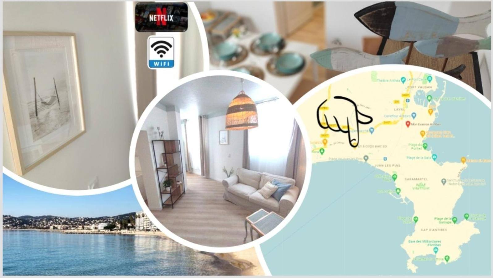 Plage & Confort 3 Pieces Parking Clim Et Wifi Antibes Bagian luar foto